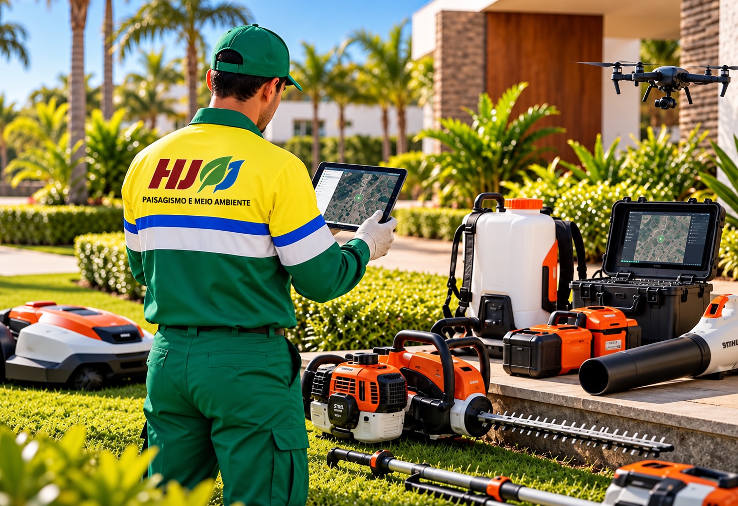 Equipamentos e Tecnologia — HJ Paisagismo e Meio Ambiente